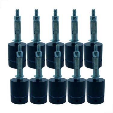 Imagem de Prolongador Inox Macico 38x30mm Preto Guarda Corpo 10un - Fast Vidros