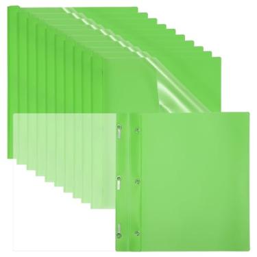 Imagem de PATIKIL Capas de relatório de plástico com pino, 30 peças, 80 folhas transparentes de apresentação frontal com 3 fixadores de pinos de metal, pasta de relatório para retomar documentos, arquivos