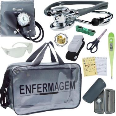 Imagem de Kit Enfermagem Top Cores Premium Completo Estagio - Love Saude, GRAFIT