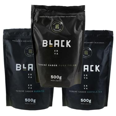 Imagem de Kit 3X Erva Mate Tereré Black Erva 500G Sabores Tradicionais