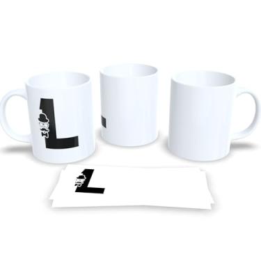 Imagem de Caneca de Porcelana Masculina Letra Inicial do Alfabeto (L)