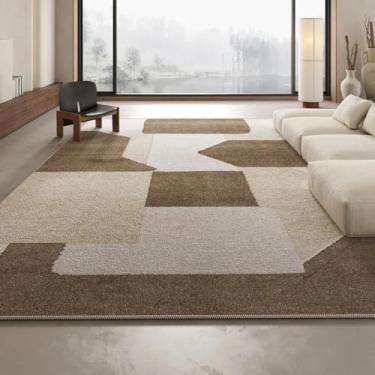 Imagem de Tapete de sala de estar simples, luxuoso, premium, tapete de chão, sofá grande, mesa de centro, cobertor, decoração para casa (100 x 200 cm (3,3 x 6,6 pés/SJR-004)