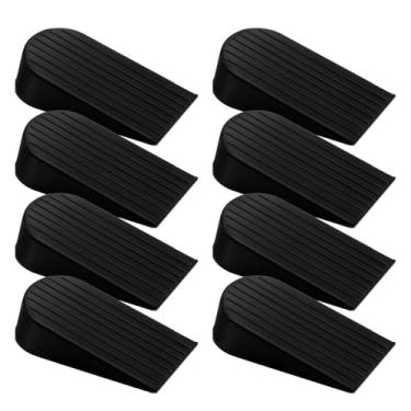 Imagem de Pacote com 8 batentes de porta extra grandes pretos, altura de 4,8 cm grande, evita lacunas e travamentos, resistente, cunha de parada de borracha resistente
