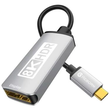 Imagem de Adaptador unidirecional USB C para DisplayPort 1.4 de 32,4 Gbps, 4 K a 240 Hz, 8K a 60 Hz e suporte HDR - Thunderbolt 3/4 para porta de exibição compatível com iPad Pro, iPhone 16/15 Pro, MacBook Pro