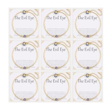 Imagem de MOZAKA 9 pulseiras femininas com olho turco, banhado a ouro 18 K, multicoloridas, pulseira de proteção, amuleto ojo turco, joias da sorte, presentes com cartão de significado, Large, Aço inoxidável