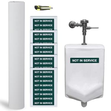 Imagem de Feifeiya Coberturas de vaso sanitário para mictório fora de ordem com etiquetas não em serviço 40 aplicações adesivas e fácil de aplicar para manutenção de luminárias de encanamento comercial