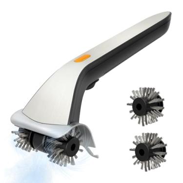 Imagem de GKZ Limpador de escovas elétricas, limpador de grelha rotativo motorizado com tanque de água, alça ergonômica e interruptor brilhante para churrasqueira, prateleiras de forno, grades externas/internas