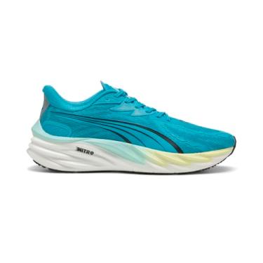 Imagem de PUMA Tênis de corrida masculino Velocity Nitro, Speed Blue/Gold Moon, 42