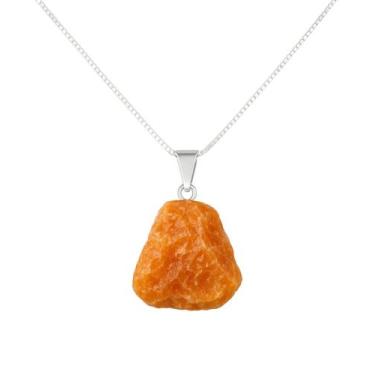 Imagem de Colar Natura Calcita Laranja - Cristal Natural, Prata 925