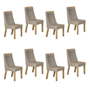 Imagem de Conjunto 8 Cadeiras para Sala de Jantar Luna Bege