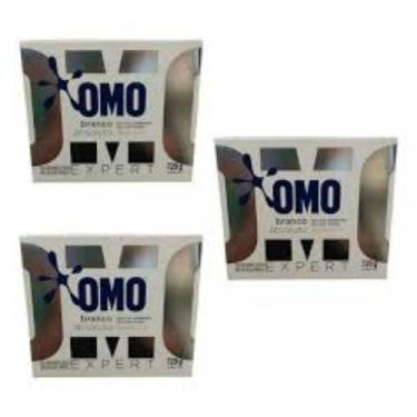 Imagem de Kit com 3 - lava-roupas roupas brancas omo expert sabão em pó caixa 72