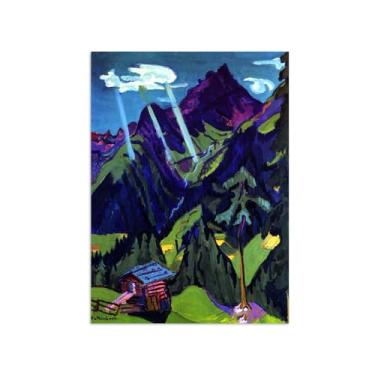 Imagem de Paisagem Abstrata Pôster Famosas Pinturas-Reprodução em Tela-Imagem Decoração Sala de Estar(Mountain 3) 50x70cm-19x27in Sem Moldura