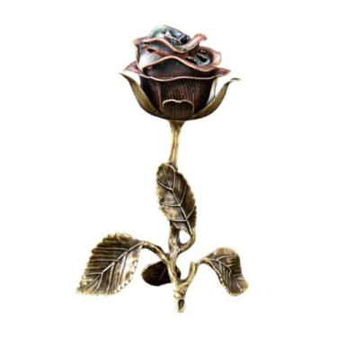 Imagem de FLCPJGV Estátua de queimador de incenso de rosas, ornamento para sala de jantar e sala de estar, Azul-ciano