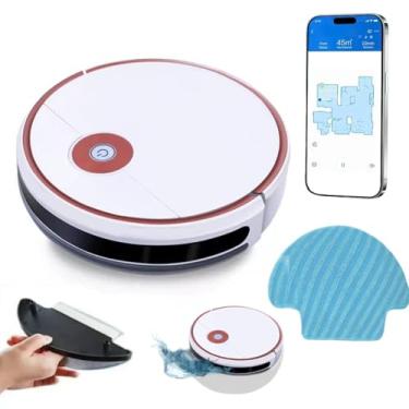 Imagem de Aspirador de Pó Robô 3 em 1, Robo Aspirador e Passa Pano, Carregamento AutomáTico, App Inteligente，Selecione a Rede WIFI de 2,4 GHz (branco)