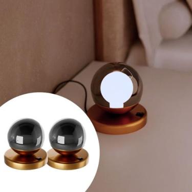 Imagem de Kit 2 Abajur de Mesa Moderno dama de Alumínio Bivolt com Globo vidro 1