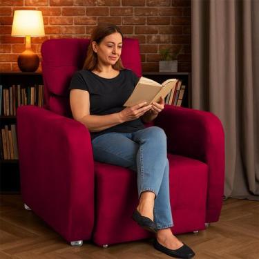 Imagem de Poltrona Reclinavel Sala De Estar Safira Amamentação - Silverio Decor,