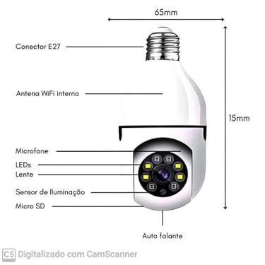 Imagem de Câmera de Tomada Segurança 2MP - WiFi Visão 360° HD 1080p, Câmera com Infravermelho, Sem Fio com App, Câmera Panorâmica 360° Visão Noturna, Áudio Bidirecional Detecção de Movimento
