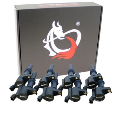 Imagem de AIP Electronics Dragon Fire Performance Pacote de 8 peças de bobina de ignição compatível com Ford Lincoln Explorer Expedition Super Duty Mustang Navigator 4.6L 5.4L 6.8L V8 OEM Fit DFC1012-8