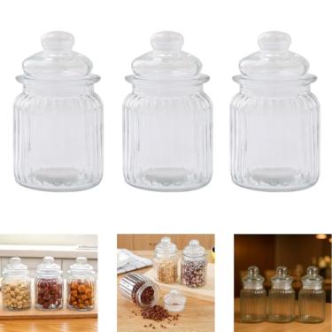 Imagem de Conjunto 3 Potes Vidro Hermético Com Tampa 230ml Redondo