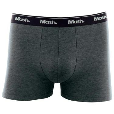 Imagem de Cueca Masculina Mash Boxer Cotton - 17026, Cinza, Mescla, Escuro, G