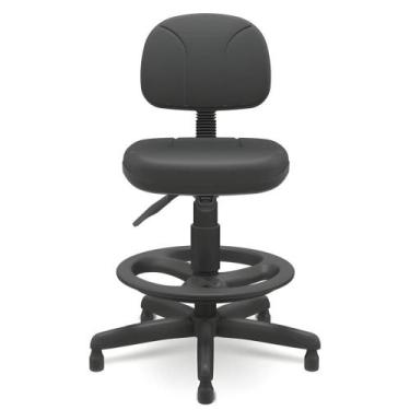 Imagem de Cadeira Caixa Secretaria material ecológico Preto - Plaxmetal