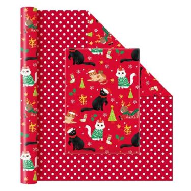 Imagem de Papel de embrulho WERNNSAI Cat Christmas 17 x 10m