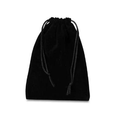 Imagem de Bolsas de veludo LYSXP pretas com cordão, 25 peças de joias de 20x30 c
