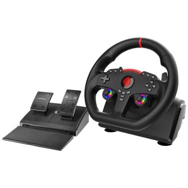 Imagem de SUBSONIC - Superdrive GT270 Racing Wheel, 270° Rotation, LED Illuminated Controls, Pedals, Compatible with Switch/Xbox/PS4/PC - Black