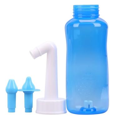 Imagem de Kit Lavagem Nasal 300ml Premium – Garrafa Irrigadora Sinusal para Limpeza do Nariz, Rinite, Alergias e Congestão – Higiene Nasal Segura para Adultos e Crianças