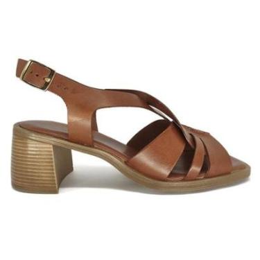 Imagem de Sandália Bottero Salto Grosso Médio Couro com Fivela 367304-Feminino