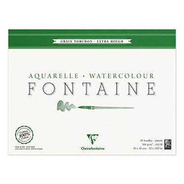 Imagem de CLAIREFONTAINE Bloco de Papel Para Aquarela Fontaine Torchon 300G 30X40Cm, Branco