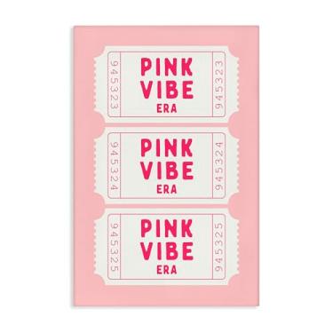 Imagem de Stupell Industries Arte de parede em tela Pink Vibe Era Tickets, design por Lettered and Lined, 24 x 16
