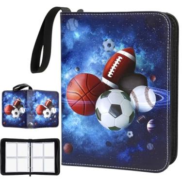 Imagem de Fichário de cartão esportivo com 400 bolsos, fichário para cartões colecionáveis com 4 bolsos