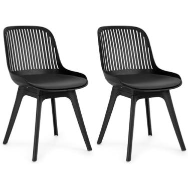 Imagem de Kit 2 Cadeiras de Jantar Estofada Design Marcela - Preto