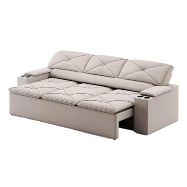 Imagem de Sofá 3 Lugares Retrátil e Reclinável Pop 2,05m Areia