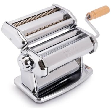 Imagem de Máquina de Fazer Massas Imperia 100% Fabricada na Itália, Construção de Aço Resistente, Manivela de Travamento Fácil, Cabo de Madeira