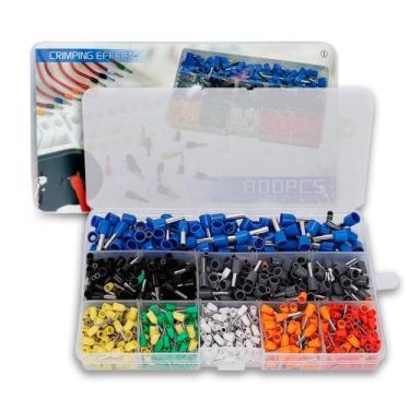 Imagem de Kit Conector Terminal Tubular Ilhós 800 Unidades Modelo TIT-TU8N800 - 
