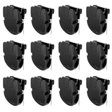 Imagem de LIQWEI 12 peças de clipes de cubículo, painel de divisória de tecido, clipe de parede, acessórios de cubículo, fotos de escritório, parede para notas, memorandos, tamanho padrão (preto)