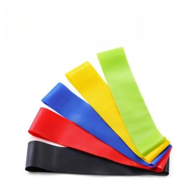 Imagem de kit 5 faixa elástica para exercício de Resistência para yoga Pilates Treino Academia(1)