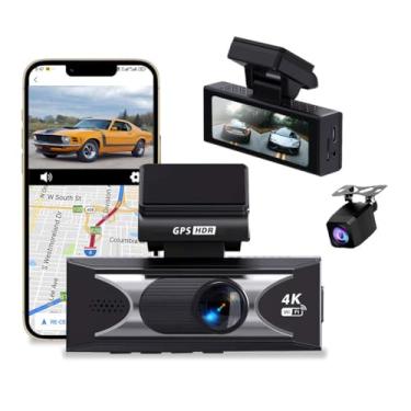 Imagem de Câmera de painel de lente dupla para carros, câmera frontal e traseira UHD 4K + 2,5K, WiFi integrado com rastreador GPS ADAS, tela IPS de 7 cm, mini carro, DVR, supervisão noturna, G-sensor, caixa