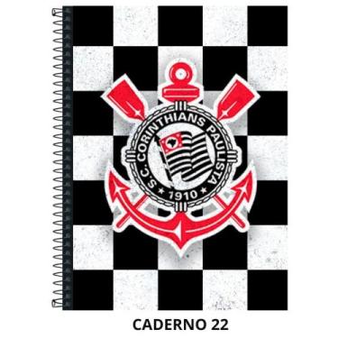 Imagem de Caderno corinthians capa dura - 1 matéria - 80 folhas - grande - Janda
