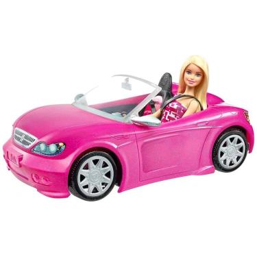 Imagem de Carro Conversível da Barbie com 2 Lugares e Boneca Inclusa, Rosa