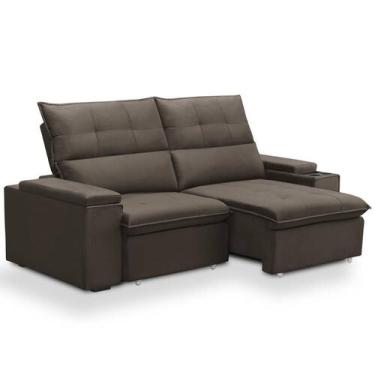 Imagem de Sofá Retrátil Reclinável Para Sala 3 Lugares 210cm Niels F04 Veludo Ma