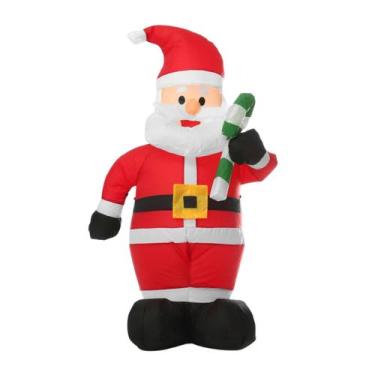 Imagem de Papai Noel Bengala Inflável Decoração Natal Com Luz Led 1,20m - TOP NA