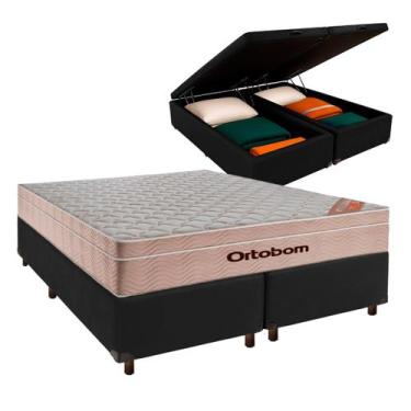 Imagem de Colchão Casal Molas Ensacadas Airtech Ortobom com Base Bau Blindado