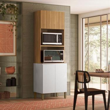 Imagem de Paneleiro Duplo Art 3 Portas Kit`s Paraná Cor:freijó ártico Riscatto