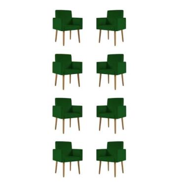 Imagem de Kit 08 Cadeiras Poltronas Decorativa - Escritório - Recepção Cor:verde