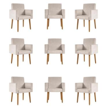 Imagem de Kit 09 Poltronas Nina Decorativa para Recepção Balaqui Decor Cor:bege