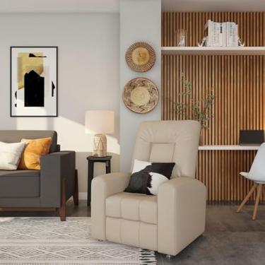 Imagem de Poltrona Reclinável Perses Corino Bege