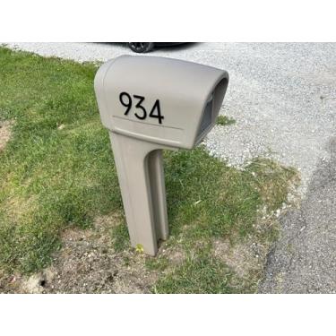 Imagem de 7,6 cm Black House Numbers 3, placa de endereço de acrílico preto fosco moderno para caixa de correio, porta, apartamento, escritório, hotel, placa de endereço fácil de colar